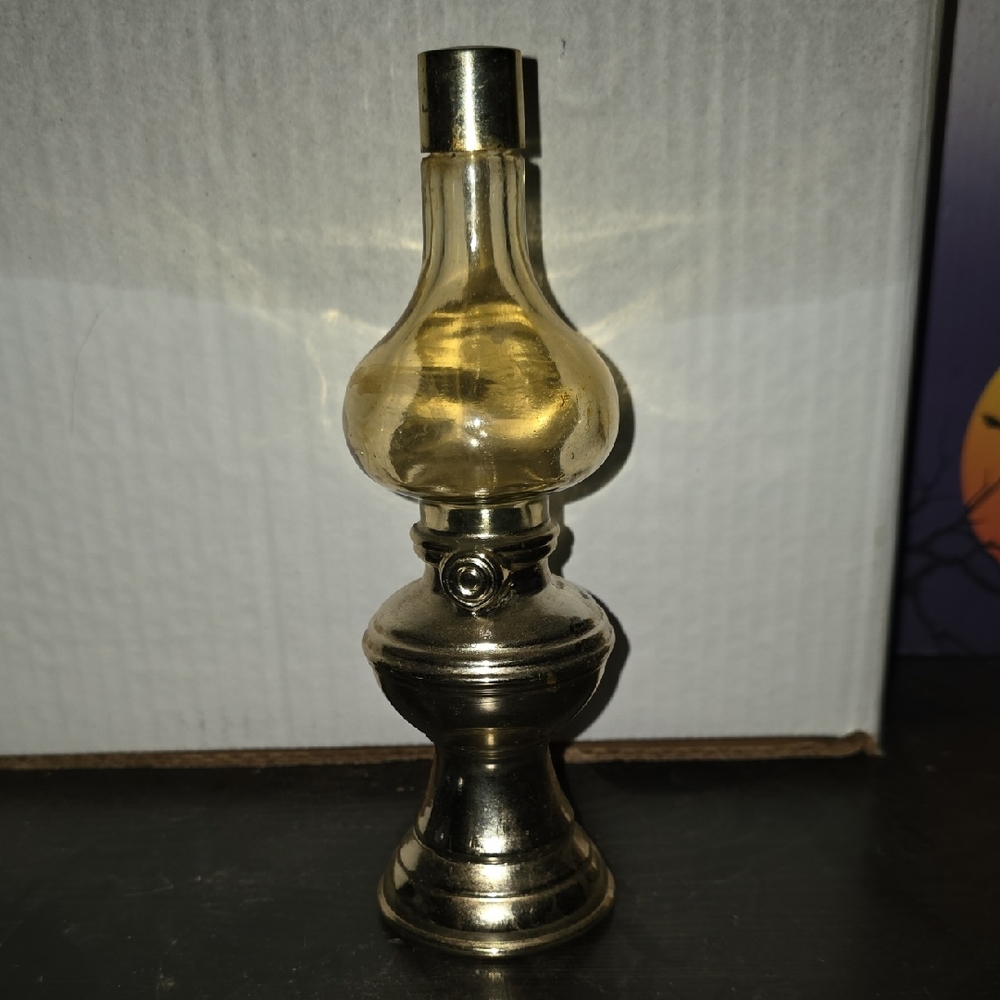 Avon Brass and Amber Glass Lantern Perdume Bottle
